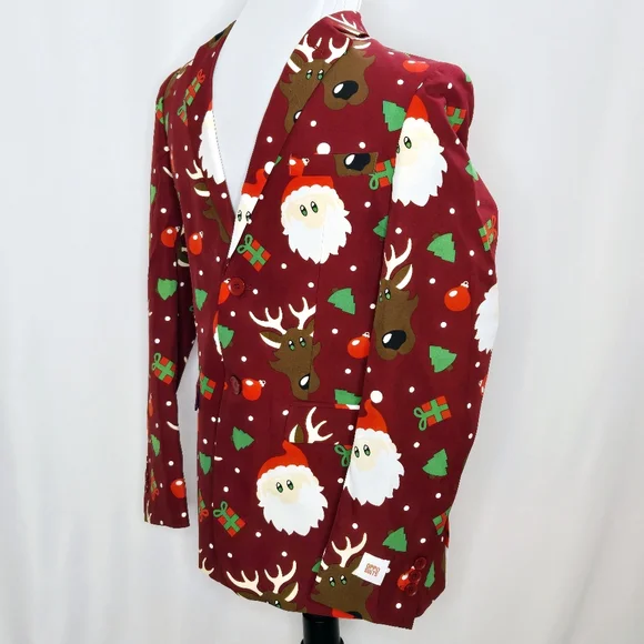 Opposuits Chistmas Christmas Santa Reindeer Suit Jacket Boys Size 12-14Y - Picture 4 of 8